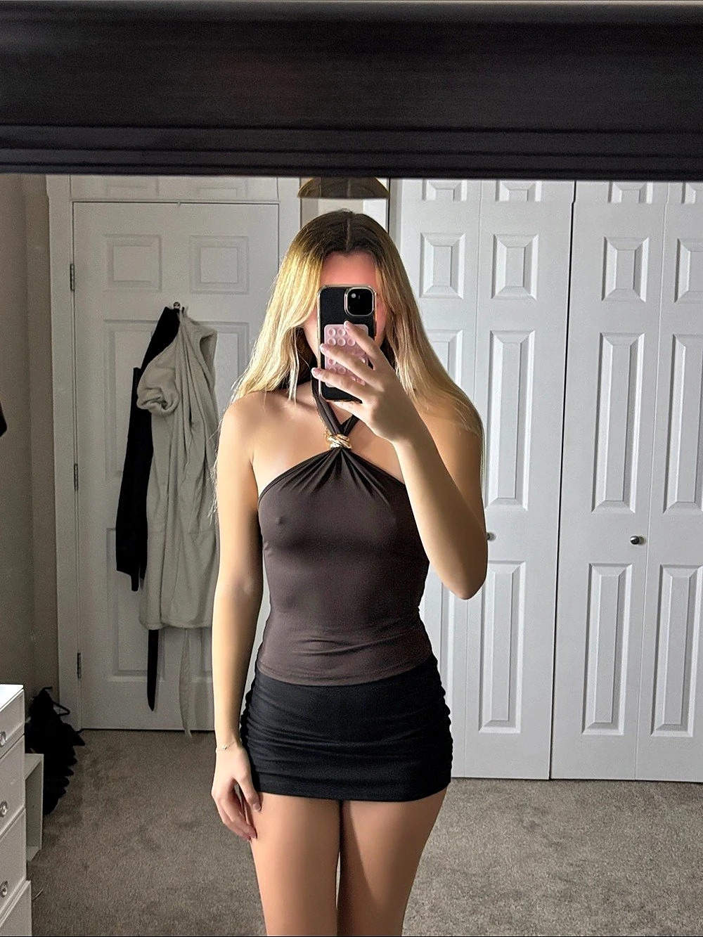 New Look Ring Detail Halter Neck Top